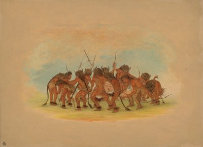 Mandan Buffeldans door George Catlin